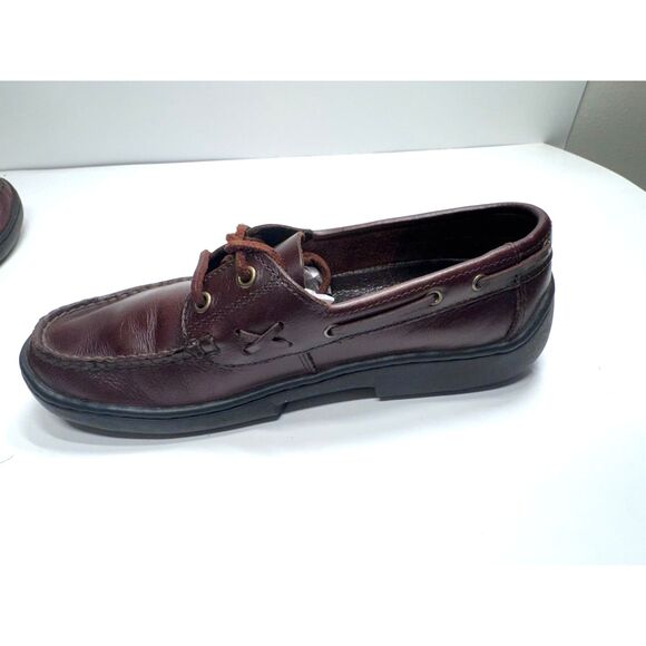 Bass Karina Women's Lace Up Brown Vintage Leather Loafer Moc Toe Boat Shoe, 6M - Picture 5 of 8